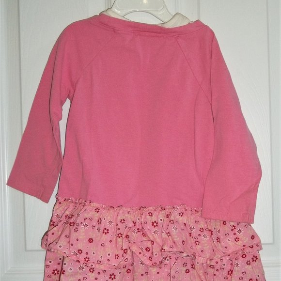 Baby Girls size 24 months Who Do You Love pink ruffle long sleeves dress - Picture 3 of 4